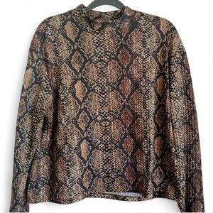 Zara Brown and Black Snake Print Top